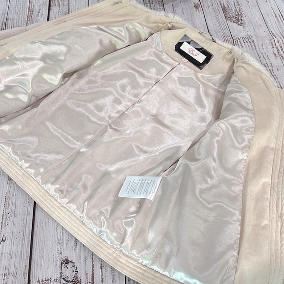 Eliza J Soft Blush Champagne Faux Fur Jacket - Picture 6 of 7